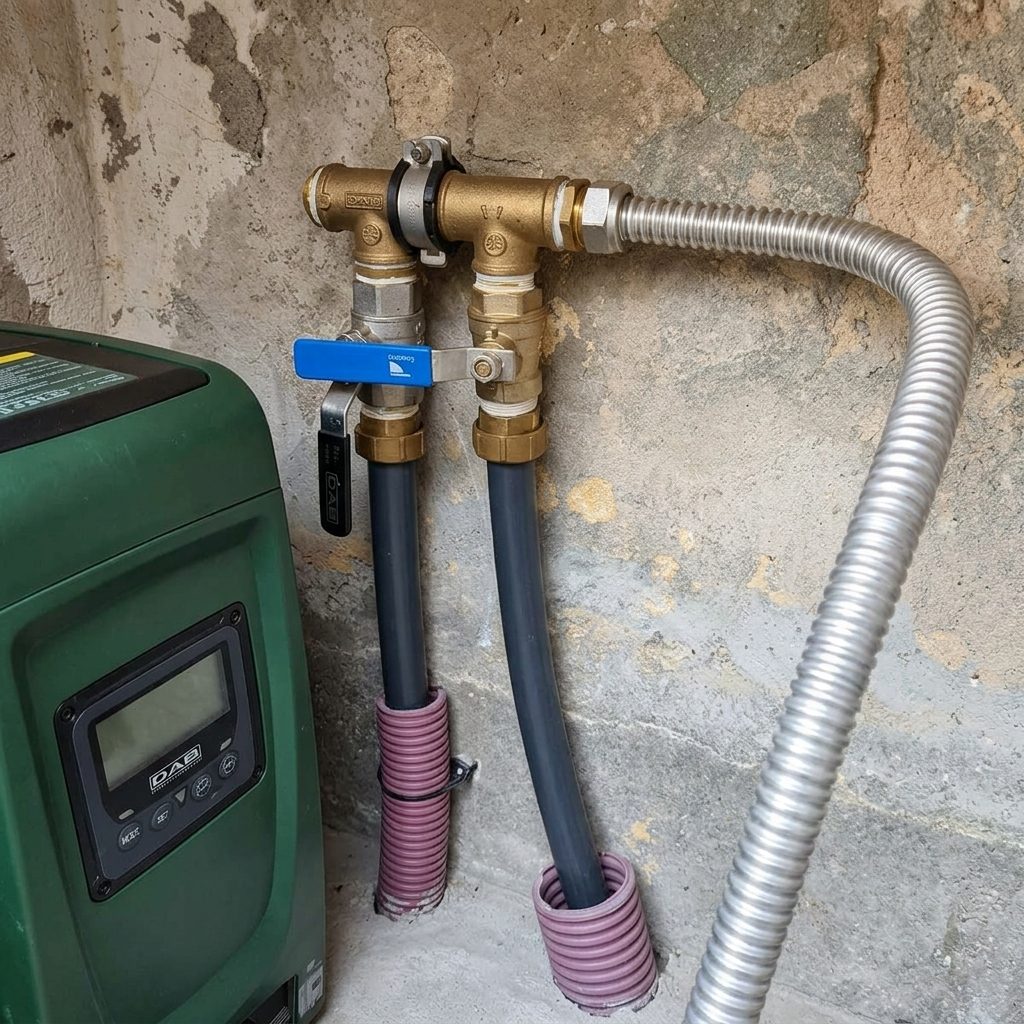 Bomba de agua y válvulas del cuarto de máquinas instaladas por JSL en Mallorca