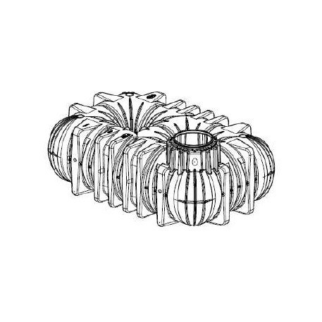 Dibujo en perspectiva del depósito plano GRAF Platin; plano de la ficha técnica del fabricante GRAF