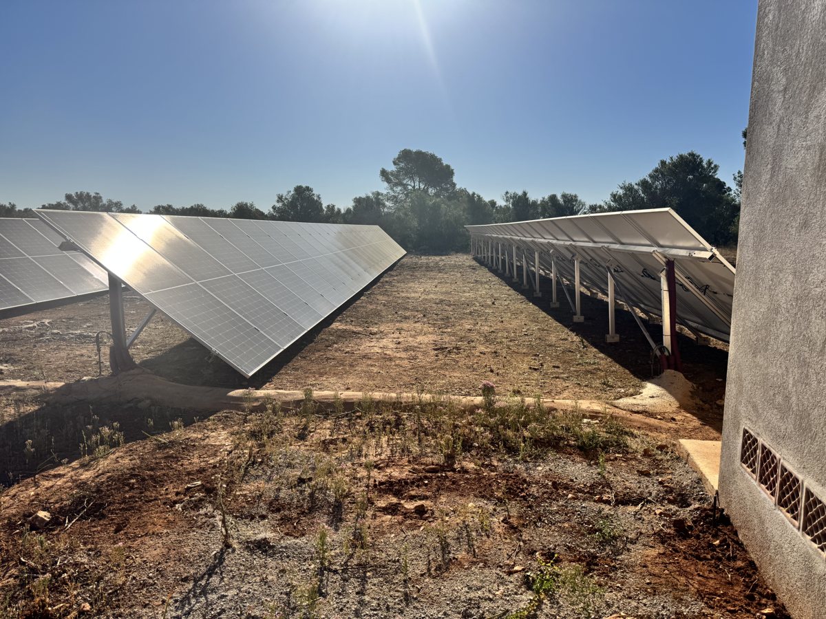 Photovoltaic installation next to the house in Llucmajor, Mallorca