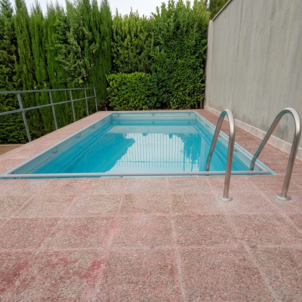 Piscina de agua turquesa con el mantenimiento al día en una vivienda de Mallorca