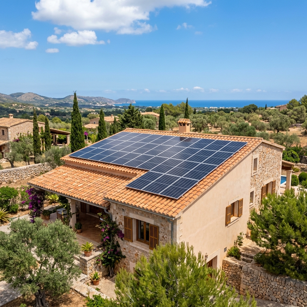 Instalación de placas solares fotovoltaicas y autoconsumo en Campos, Mallorca
